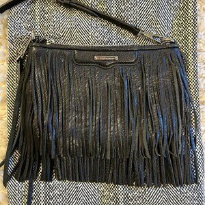 Gently Used, Rebecca Minkoff fringe black crossbody purse